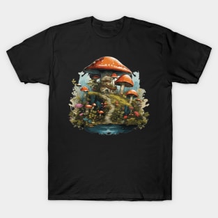 Cottagecore Mushroom House T-Shirt